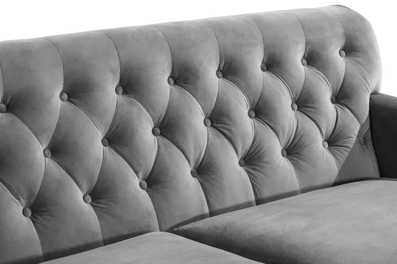 Howard Riviera 3-seters Fløyelssofa - Lys grå - Møbler - Sofaer - 3 seter sofa