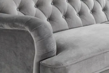 Howard Riviera 3-seters Fløyelssofa - Lys grå - Møbler - Sofaer - 3 seter sofa
