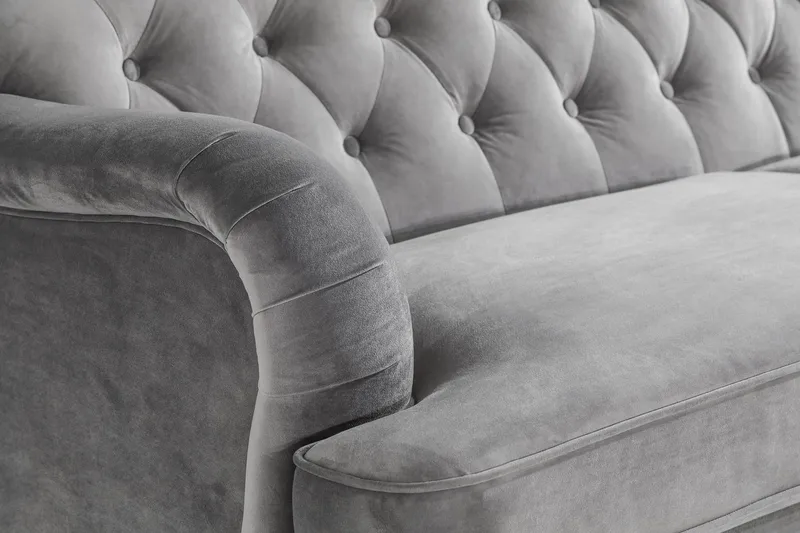 Howard Riviera 3-seters Fløyelssofa - Lys grå - Møbler - Sofaer - 3 seter sofa