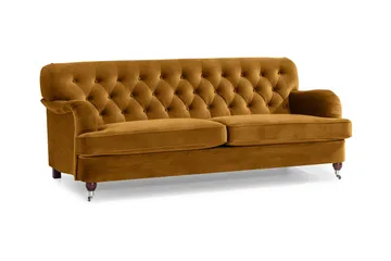 Howard Riviera 3-seters Fløyelssofa - Mørk gul - Møbler - Sofaer - 3 seter sofa