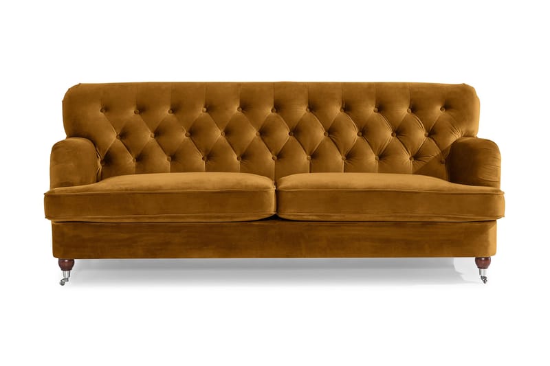 Howard Riviera 3-seters Fløyelssofa - Mørk gul - Møbler - Sofaer - 3 seter sofa