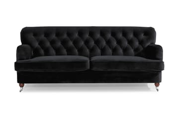 Howard Riviera 3-seters Fløyelssofa - Svart - Møbler - Sofaer - 3 seter sofa