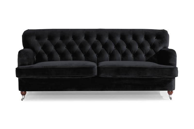 Howard Riviera 3-seters Fløyelssofa - Svart - Møbler - Sofaer - 3 seter sofa