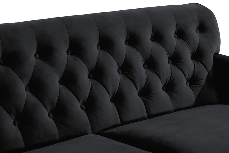 Howard Riviera 3-seters Fløyelssofa - Svart - Møbler - Sofaer - 3 seter sofa