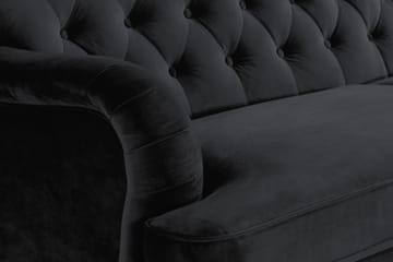 Howard Riviera 3-seters Fløyelssofa - Svart - Møbler - Sofaer - 3 seter sofa