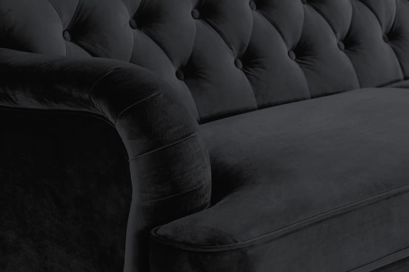 Howard Riviera 3-seters Fløyelssofa - Svart - Møbler - Sofaer - 3 seter sofa