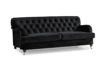 Howard Riviera 3-seters Fløyelssofa - Svart - Møbler - Sofaer - 3 seter sofa