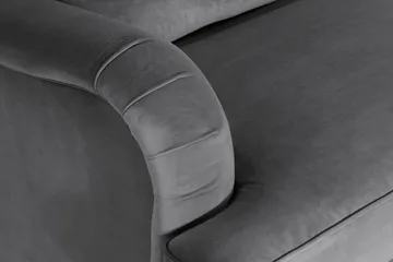 Howard-sofa uten divan og sjeselong Bloomington Howard Classic fløyelssofa 3,5-seter Vera 2, Grå velur - Møbler - Sofaer - 3 seter sofa