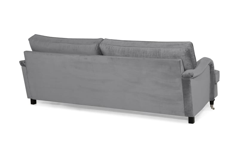 Howard-sofa uten divan og sjeselong Bloomington Howard Classic fløyelssofa 3,5-seter Vera 2, Grå velur - Møbler - Sofaer - 3 seter sofa