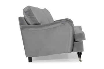 Howard-sofa uten divan og sjeselong Bloomington Howard Classic fløyelssofa 3,5-seter Vera 2, Grå velur - Møbler - Sofaer - 3 seter sofa