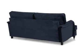 Howard-sofa uten divan og sjeselong Bloomington Howard Classic fløyelssofa 3,5-seter Vera 4, Blå fløyel - Møbler - Sofaer - 3 seter sofa