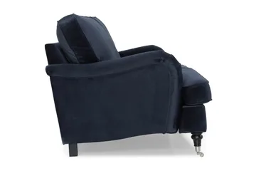 Howard-sofa uten divan og sjeselong Bloomington Howard Classic fløyelssofa 3,5-seter Vera 4, Blå fløyel - Møbler - Sofaer - 3 seter sofa