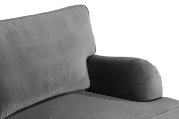 Howard-sofa uten divan og sjeselong Bloomington Howard Classic fløyelssofa 3-seter Vera 2, Grå velur - Møbler - Sofaer - 3 seter sofa
