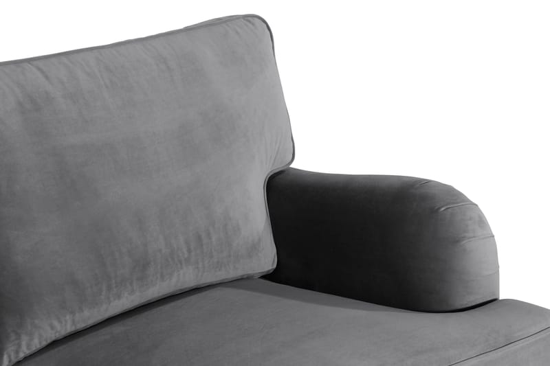 Howard-sofa uten divan og sjeselong Bloomington Howard Classic fløyelssofa 3-seter Vera 2, Grå velur - Møbler - Sofaer - 3 seter sofa