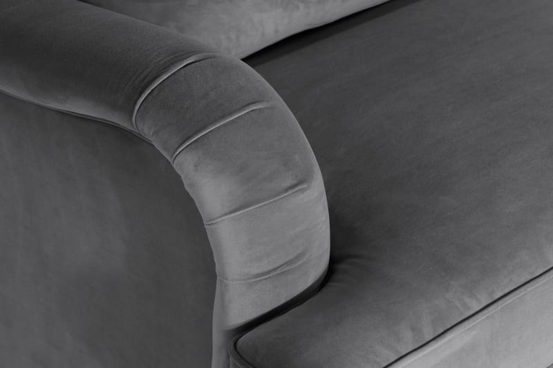 Howard-sofa uten divan og sjeselong Bloomington Howard Classic fløyelssofa 3-seter Vera 2, Grå velur - Møbler - Sofaer - 3 seter sofa
