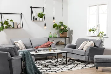 Howard-sofa uten divan og sjeselong Bloomington Howard Classic fløyelssofa 3-seter Vera 2, Grå velur - Møbler - Sofaer - 3 seter sofa
