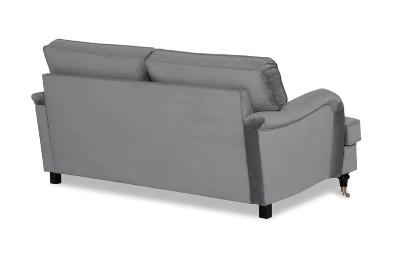 Howard-sofa uten divan og sjeselong Bloomington Howard Classic fløyelssofa 3-seter Vera 2, Grå velur - Møbler - Sofaer - 3 seter sofa