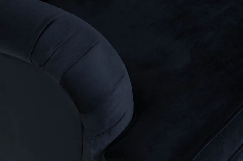 Howard-sofa uten divan og sjeselong Bloomington Howard Classic fløyelssofa 3-seter Vera 4, Blå fløyel - Møbler - Sofaer - 3 seter sofa