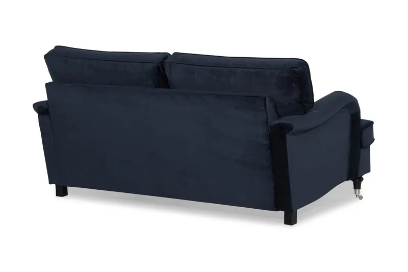 Howard-sofa uten divan og sjeselong Bloomington Howard Classic fløyelssofa 3-seter Vera 4, Blå fløyel - Møbler - Sofaer - 3 seter sofa