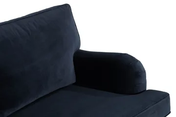 Howard-sofa uten divan og sjeselong Bloomington Howard Classic fløyelssofa 3-seter Vera 4, Blå fløyel - Møbler - Sofaer - 3 seter sofa