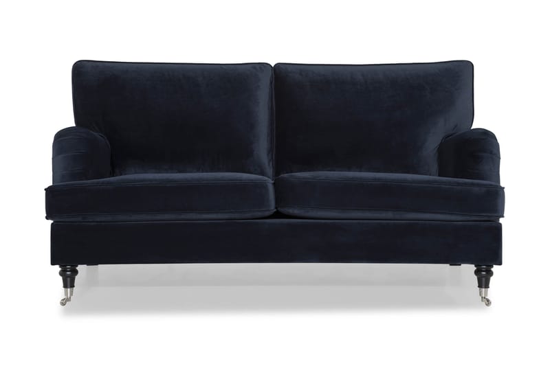 Howard-sofa uten divan og sjeselong Bloomington Howard Classic fløyelssofa 3-seter Vera 4, Blå fløyel - Møbler - Sofaer - 3 seter sofa
