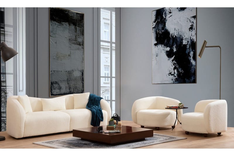 Hungirr Sofa 3-seters - Beige|Bouclé - Møbler - Sofaer - 3 seter sofa