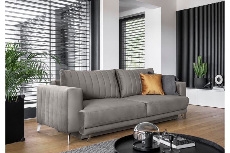 Jalissia 3-seters Sofa - Grå - Møbler - Sofaer - 3 seter sofa