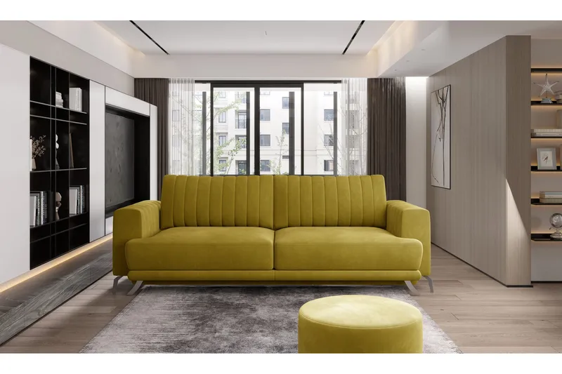 Jalissia 3-seters Sofa - Gul - Møbler - Sofaer - 3 seter sofa