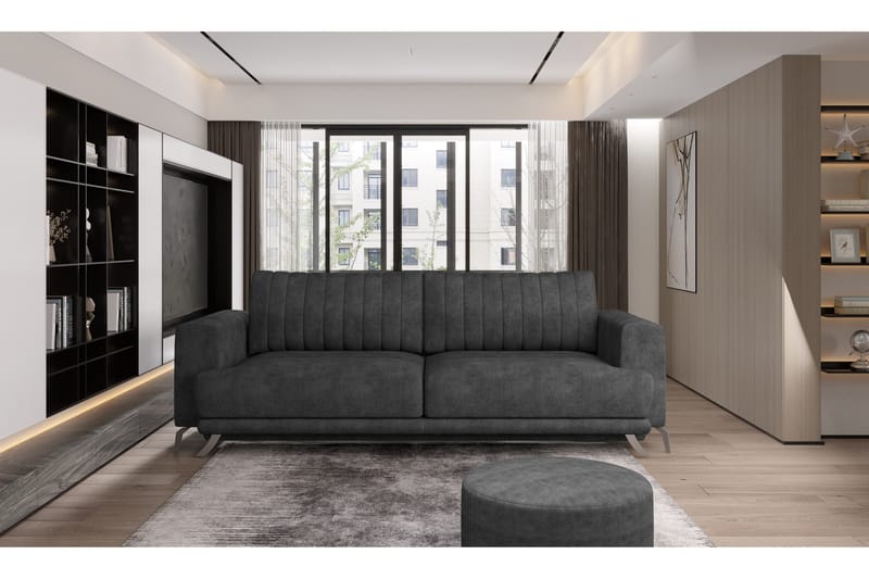 Jalissia 3-seters Sofa - Mørkegrå - Møbler - Sofaer - 3 seter sofa