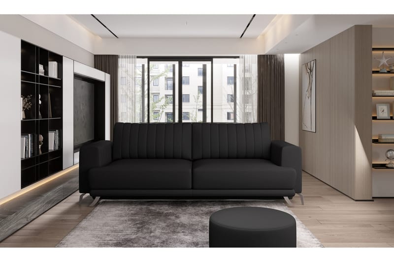 Jalissia 3-seters Sofa, Svart