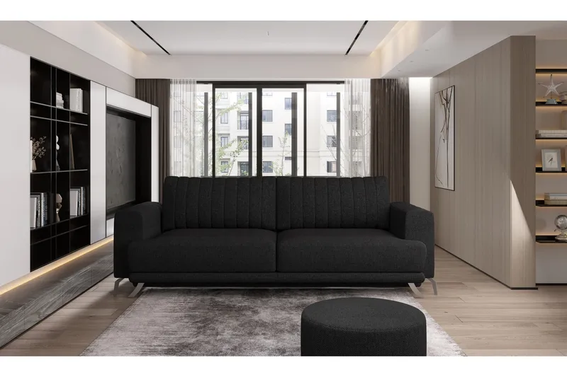 Jalissia 3-seters Sofa - Svart - Møbler - Sofaer - 3 seter sofa