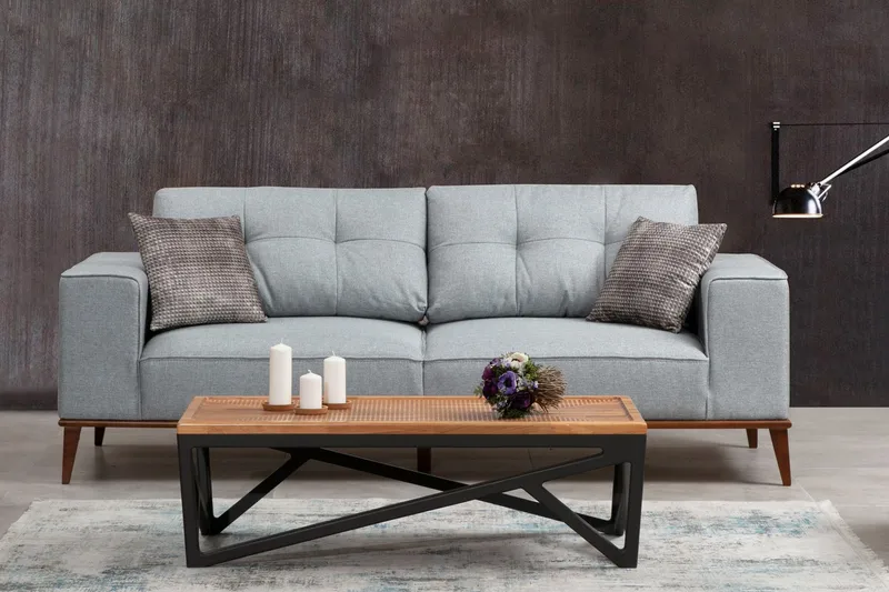 Jonnesha 3-Seter Sofa - Grå - Møbler - Sofaer - 3 seter sofa