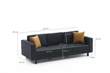 Kaletea Sofa 3-seters - Mørkegrå - Møbler - Sofaer - 3 seter sofa