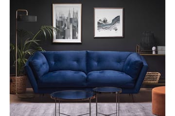 Lenvik 3-seters Sofa - Fløyel/Blå - Møbler - Sofaer - 3 seter sofa