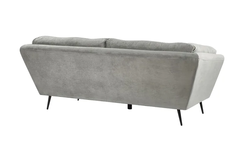 Lenvik 3-seters Sofa - Fløyel/Grå - Møbler - Sofaer - 3 seter sofa