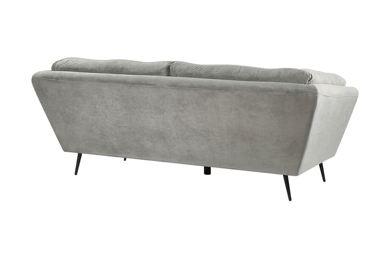 Lenvik 3-seters Sofa - Fløyel/Grå - Møbler - Sofaer - 3 seter sofa