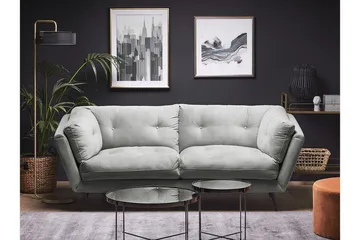 Lenvik 3-seters Sofa - Fløyel/Grå - Møbler - Sofaer - 3 seter sofa