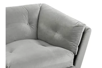 Lenvik 3-seters Sofa - Fløyel/Grå - Møbler - Sofaer - 3 seter sofa