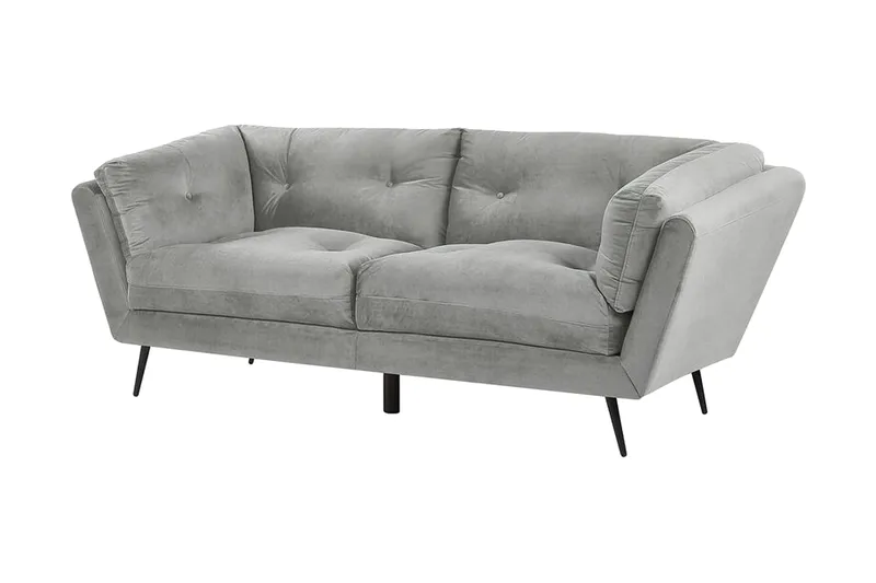 Lenvik 3-seters Sofa - Fløyel/Grå - Møbler - Sofaer - 3 seter sofa