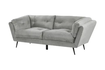 Lenvik 3-seters Sofa - Fløyel/Grå - Møbler - Sofaer - 3 seter sofa