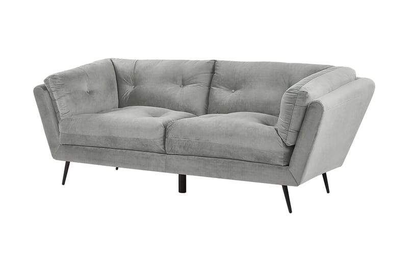 Lenvik 3-seters Sofa - Fløyel/Grå - Møbler - Sofaer - 3 seter sofa