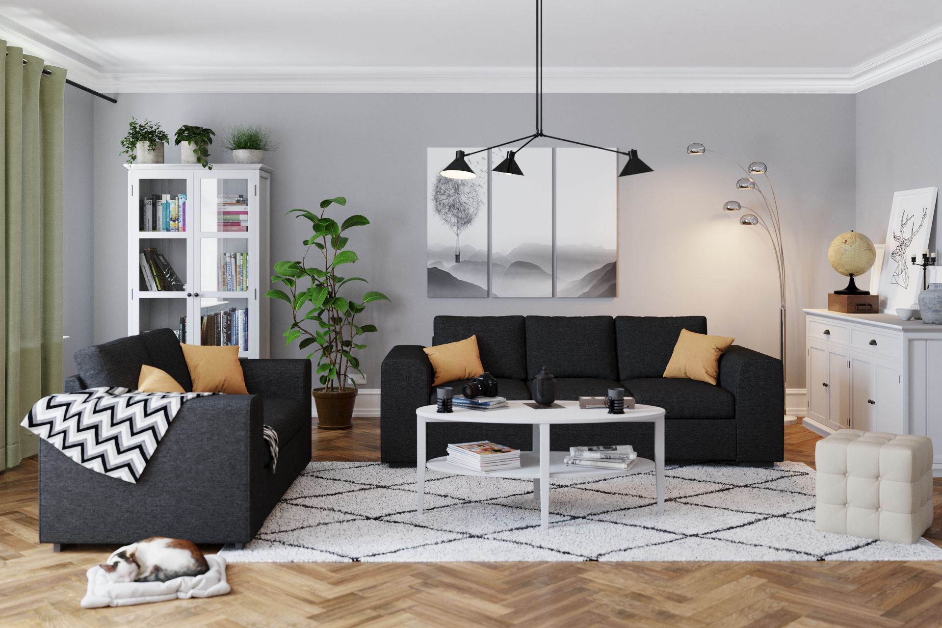 Link 3-seters Stoffsofa - Svart - Møbler - Sofaer - 3 seter sofa