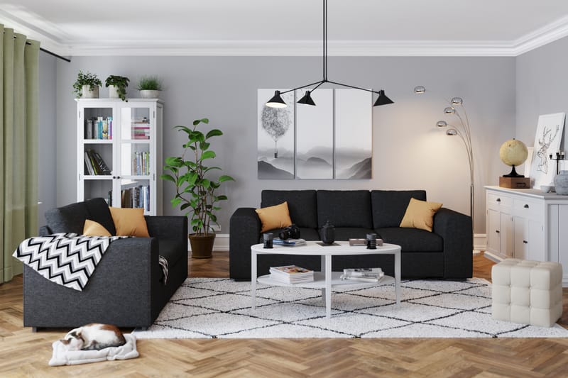 Link 3-seters Stoffsofa - Svart - Møbler - Sofaer - 3 seter sofa
