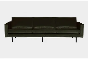 Lissbon 3-seter Rektangulær Fløyelssofa - Grønn - Møbler - Sofaer - 3 seter sofa