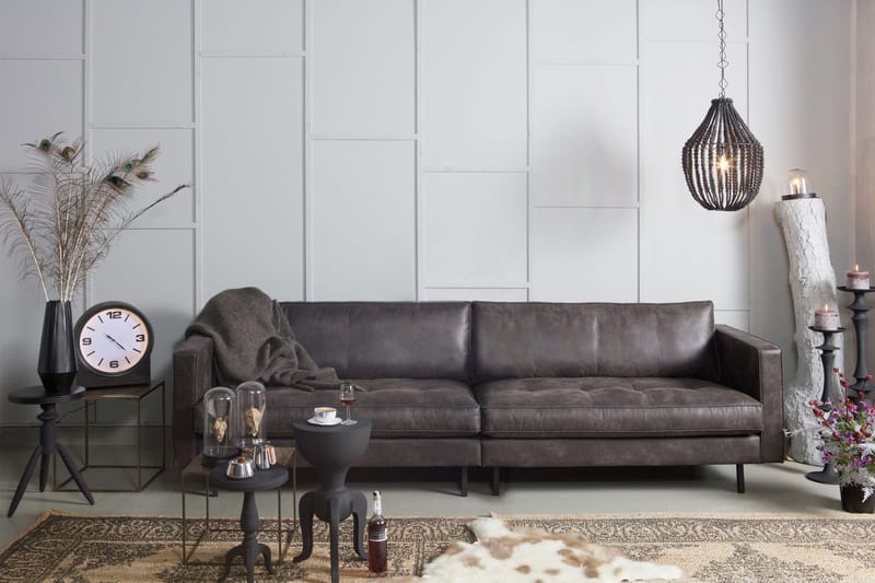 Lissbon 3-seter Sofa 275 cm i Kunstlær - Mørkegrå - Møbler - Sofaer - 3 seter sofa