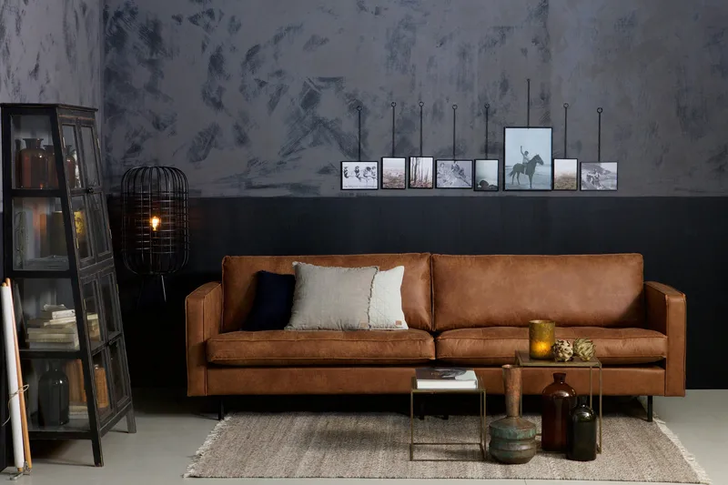 Lissbon 3-seter Sofa 275 cm i Lær - Konjakk - Møbler - Sofaer - 3 seter sofa