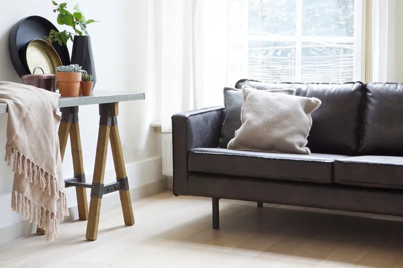 Lissbon 3-seter Sofa 277 cm i Lær - Antrasitt - Møbler - Sofaer - 3 seter sofa