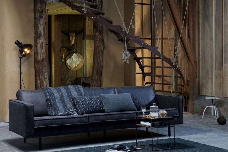 Lissbon 3-seter Sofa 277 cm i Lær - Antrasitt - Møbler - Sofaer - 3 seter sofa