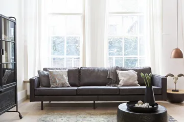 Lissbon 3-seter Sofa 277 cm i Lær - Antrasitt - Møbler - Sofaer - 3 seter sofa