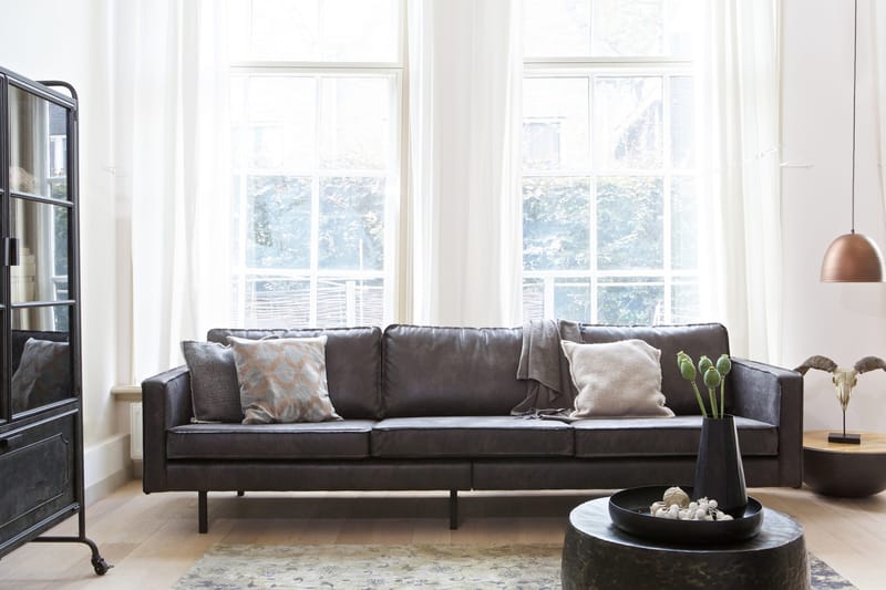 Lissbon 3-seter Sofa 277 cm i Lær - Antrasitt - Møbler - Sofaer - 3 seter sofa